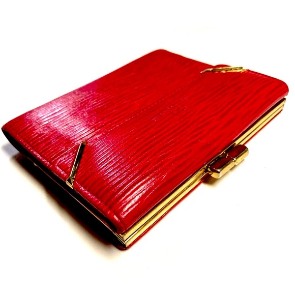 VALENTINO GARAVANI VINTAGE EMBOSSED LEATHER COMPACT WALLET - Picture 2 of 16